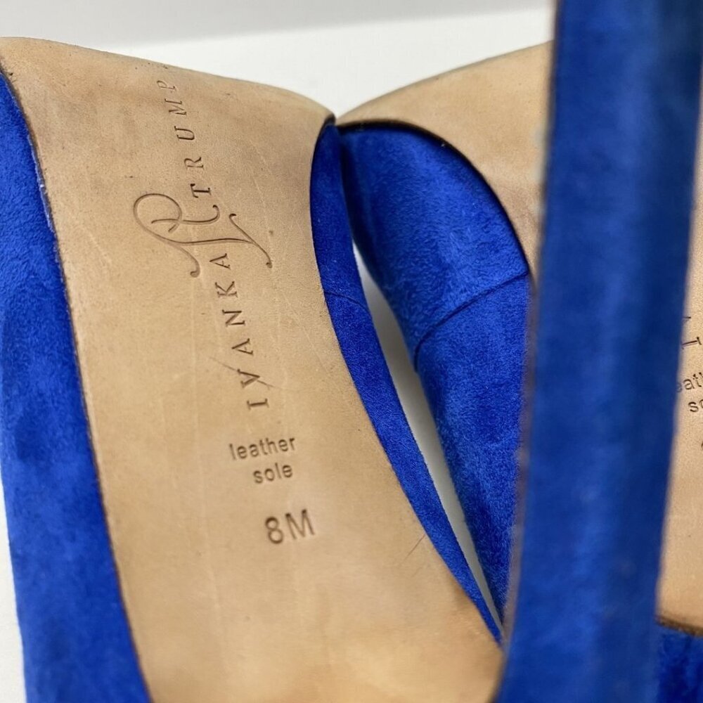 IVANKA TRUMP Royal Blue Suede Pointed Toe Pumps Size 8 - Picture 10 of 10